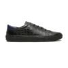 Men's Stylish Black Lace-Up Texture Sneakers Leather Shoes