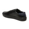 Men's Stylish Black Lace-Up Texture Sneakers Leather Shoes