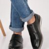 Men's Black Semi-Formal Lace-Up Leather Shoes