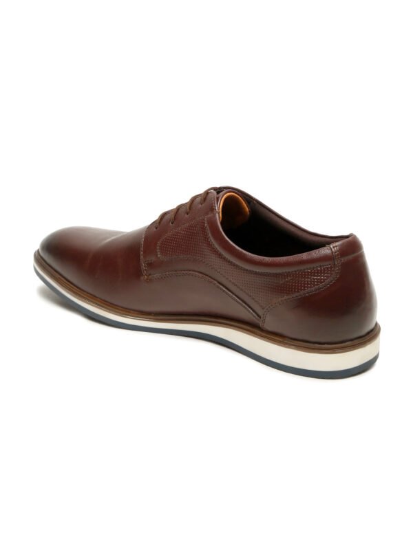 Men's Brown Semi-Formal Lace-Up Leather Shoes - Image 4