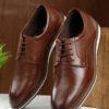 Men's Tan Semi-Formal Lace-Up Leather Shoes