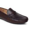 MEN SOLID ROUND-TOE BROWN LOAFER