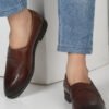 Mens's Brown Texture Leather Loafers