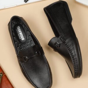 Men's Black Leather Flexi 360 Loafers