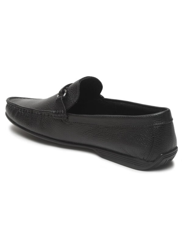 Men's Black Leather Flexi 360 Loafers - Image 5