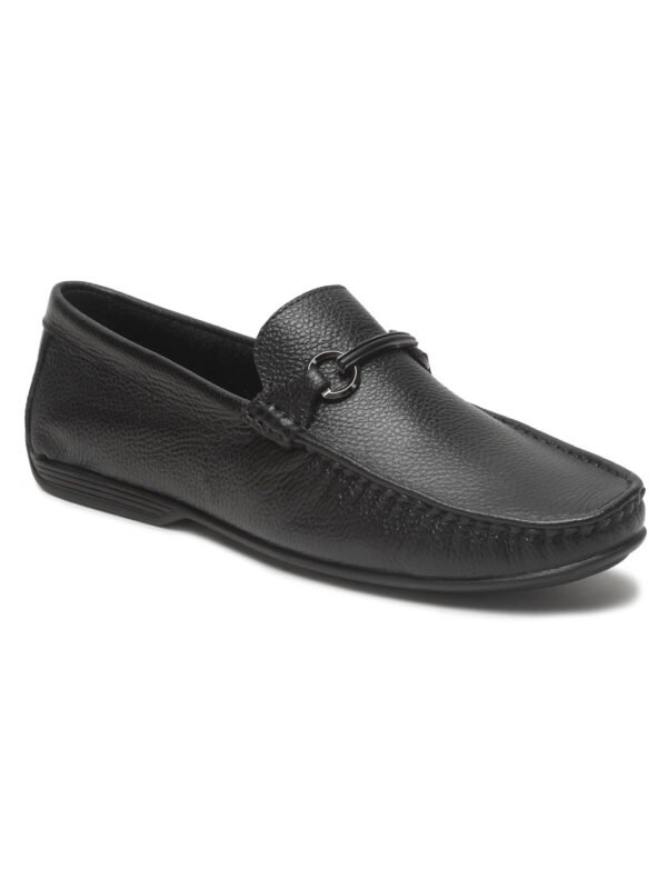 Men's Black Leather Flexi 360 Loafers - Image 6