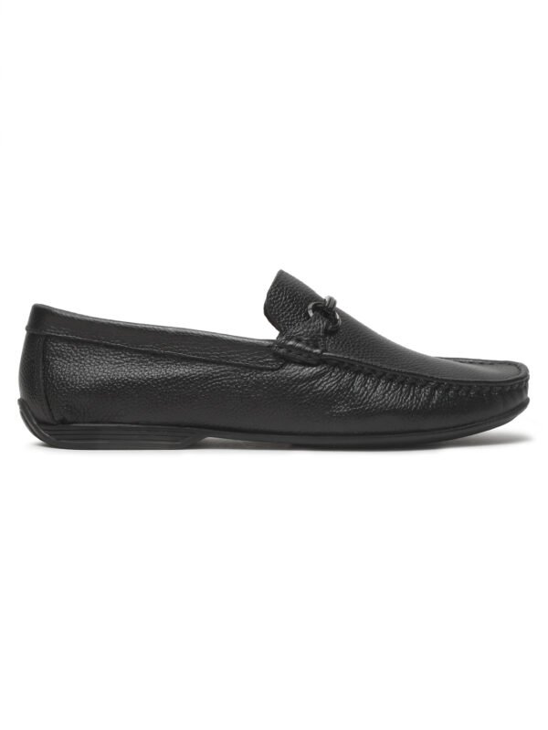 Men's Black Leather Flexi 360 Loafers - Image 7