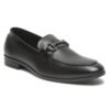Men's Black Classy Patterned Texture Leather Moccasins